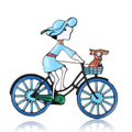 Alloy Acrylic Cycling Girl Brooch For Cartoon Clothing Decoration view 5