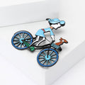Alloy Acrylic Cycling Girl Brooch For Cartoon Clothing Decoration view 3