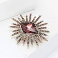 Alloy Rhinestone Starburst Brooch For Women's Suits And Coats view 3