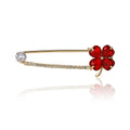 Alloy Rhinestone Four Leaf Clover Brooch Pin For Women's Suits view 5