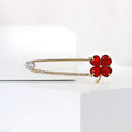 Alloy Rhinestone Four Leaf Clover Brooch Pin For Women's Suits view 2