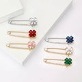 Alloy Rhinestone Four Leaf Clover Brooch Pin For Women's Suits view 1