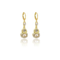 Luxury Gold Alloy Rhinestone Gourd Heart Drop Hoop Earrings Elegant Micro Pave Crystal Dangle Earrings view 5