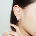 Korean Light Luxury Geometric Quadrilateral Hoop Earrings, Trendy Versatile Women Jewelry view 5