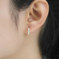 Korean Micro Pave Ear Cuff Earrings, Simple Commuter Rhombus Quadrilateral Earrings For Women view 3