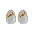 Minimalist Silver Teardrop Cat Eye Stone Earrings French Elegant Light Luxury Ear Cuffs view 5