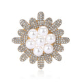 Alloy Rhinestone Pearl Sunflower Brooch Pin For Women's Apparel view 5