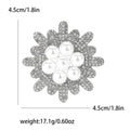 Alloy Rhinestone Pearl Sunflower Brooch Pin For Women's Apparel view 6