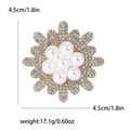Alloy Rhinestone Pearl Sunflower Brooch Pin For Women's Apparel view 4