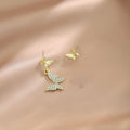 Elegant Light Luxury Gold Alloy Butterfly Drop With Rhinestone Crystal Inlay Women's Fashion Earrings view 3