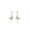 Elegant Light Luxury Gold Alloy Butterfly Drop With Rhinestone Crystal Inlay Women's Fashion Earrings view 5