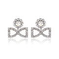 Luxury Sparkling Rhinestone Bowknot Drop Earrings With Crystal Studs Elegant Statement Earrings view 5