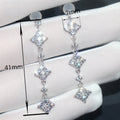 Sparkling French Long Bridal Earrings For Women Elegant Banquet Date Slimming Drop Ear Jewelry view 4