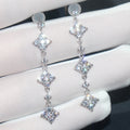 Sparkling French Long Bridal Earrings For Women Elegant Banquet Date Slimming Drop Ear Jewelry view 2