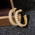 Luxury Heavy Craft C Shaped Palace Style Earrings For Women Korean Fashion Statement Jewelry view 5