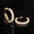 Luxury Heavy Craft C Shaped Palace Style Earrings For Women Korean Fashion Statement Jewelry view 4