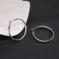 Luxury Minimalist Alloy Round Hoop Ear Cuffs, Geometric Smooth Metal Statement Huggie Earrings view 3