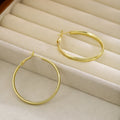 Luxury Minimalist Alloy Round Hoop Ear Cuffs, Geometric Smooth Metal Statement Huggie Earrings view 4