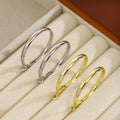 Luxury Minimalist Alloy Round Hoop Ear Cuffs, Geometric Smooth Metal Statement Huggie Earrings view 1