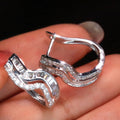 Simulated Wavy Twist Hoop Earrings For Women, Hollow Design Ear Cuff Creative Fashion Jewelry view 2
