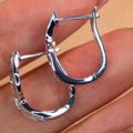 Simulated Wavy Twist Hoop Earrings For Women, Hollow Design Ear Cuff Creative Fashion Jewelry view 3