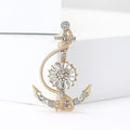 Premium Alloy Rhinestone Anchor Brooch For Men's Suit And Coat view 2