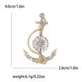 Premium Alloy Rhinestone Anchor Brooch For Men's Suit And Coat view 6