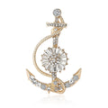 Premium Alloy Rhinestone Anchor Brooch For Men's Suit And Coat view 5