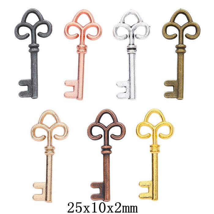 Zinc Alloy Key Charm Pendant No.955091 for DIY Necklace Bracelet Jewelry Making