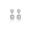 Elegant Korean Light Luxury Square Drop Zircon Rhinestone Silver Needle Women's Fashion Earrings view 5