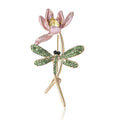 Alloy Rhinestone Dragonfly Lotus Brooch For Shawl Dress Decoration view 5