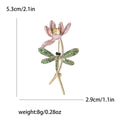 Alloy Rhinestone Dragonfly Lotus Brooch For Shawl Dress Decoration view 4