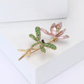 Alloy Rhinestone Dragonfly Lotus Brooch For Shawl Dress Decoration view 3
