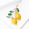 Alloy Enamel Double Lemon Brooch Pin For Summer Shirts view 2