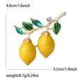 Alloy Enamel Double Lemon Brooch Pin For Summer Shirts view 5