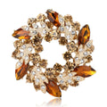 Rhinestone Alloy Wreath Brooch Pin For Elegant Women Apparel view 5