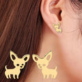 New Metallic Animal Fox Stud Earrings, Simple Cute Puppy Earrings For European American Women view 6