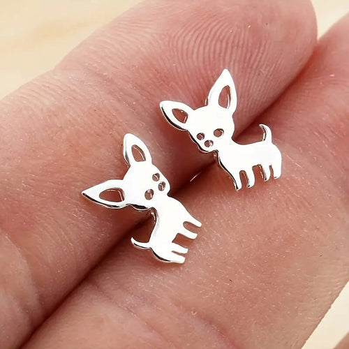 New Metallic Animal Fox Stud Earrings, Simple Cute Puppy Earrings For European American Women