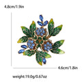 Alloy Rhinestone Rosebud Brooch For Elegant Women's Apparel Decoration view 6