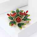 Alloy Rhinestone Rosebud Brooch For Elegant Women's Apparel Decoration view 3