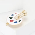 Alloy Enamel Paintbrush Palette Brooch For Men And Women view 3