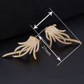 Fan Shape Faux Tassel Octopus Stud Earrings For Women, Vintage Full Zircon Statement Jewelry view 4
