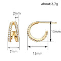 C Shaped Micro Pave Zircon Stud Earrings For Women, Korean Style Commuter Ear Jewelry view 4