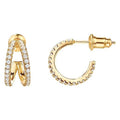 C Shaped Micro Pave Zircon Stud Earrings For Women, Korean Style Commuter Ear Jewelry view 5