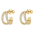 C Shaped Micro Pave Zircon Stud Earrings For Women, Korean Style Commuter Ear Jewelry view 1