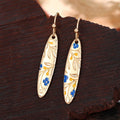 Creative Floral Long Bar Drop Hook Earrings For Women, European American Cross-Border Ear Jewelry view 2