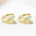 Cross Design Floral Ear Cuff Earrings European Style Unique Temperament Women Ear Jewelry view 2