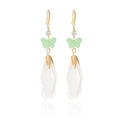 Elegant Forest Style Butterfly Rhinestone Long Petal Acrylic Alloy Dangle Drop Earrings view 5