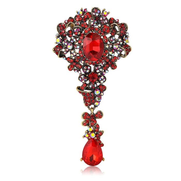 Alloy Rhinestone Palace Pendant Brooch For Women's Dresses And Shawls