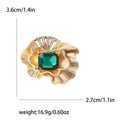 Alloy Rhinestone Pleated Flower Brooch Pin For Women's Apparel view 6